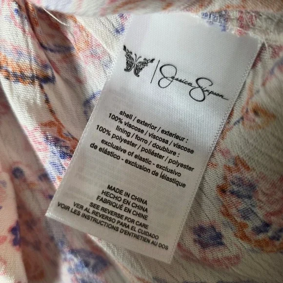 Jessica Simpson Jade V Neck Mini Dress Paisley Gardenia‎ Womens Size S - Picture 4 of 9